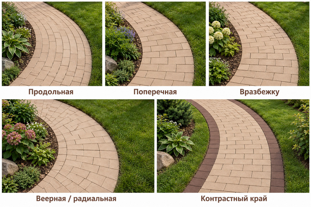 Схемы укладки тротуарной плитки